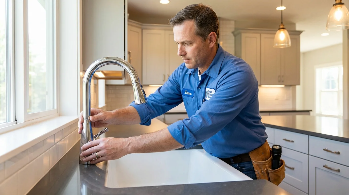 Kitchen faucet installation by Johns Plumbing LLC in Balsam Lake